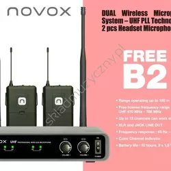 Novox Free B2 ][ Zestaw bezprzewodowy z dwoma mikrofonami na głowę