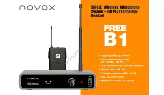 Novox Free B1 ][ Zestaw bezprzewodowy z mikrofonem na głowę