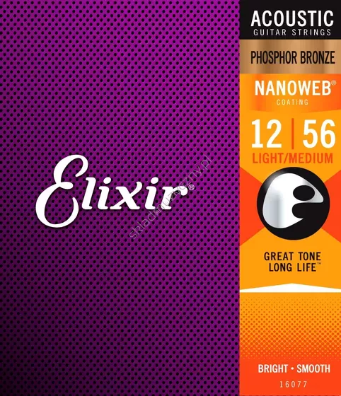 Elixir 16077 Nanoweb ][ Struny do gitary akustycznej 12-56